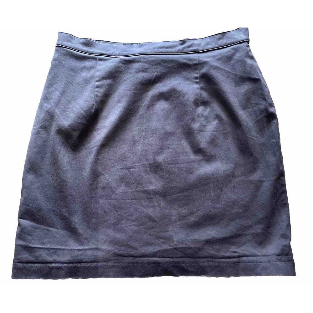 St. John Sport Skirt Women 12 Brown Straight Gold Crest Button USA Old Money
